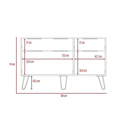 Olimpo 6-Drawer Storage Dresser - Sturdy Engineered Wood, Minimalist Design