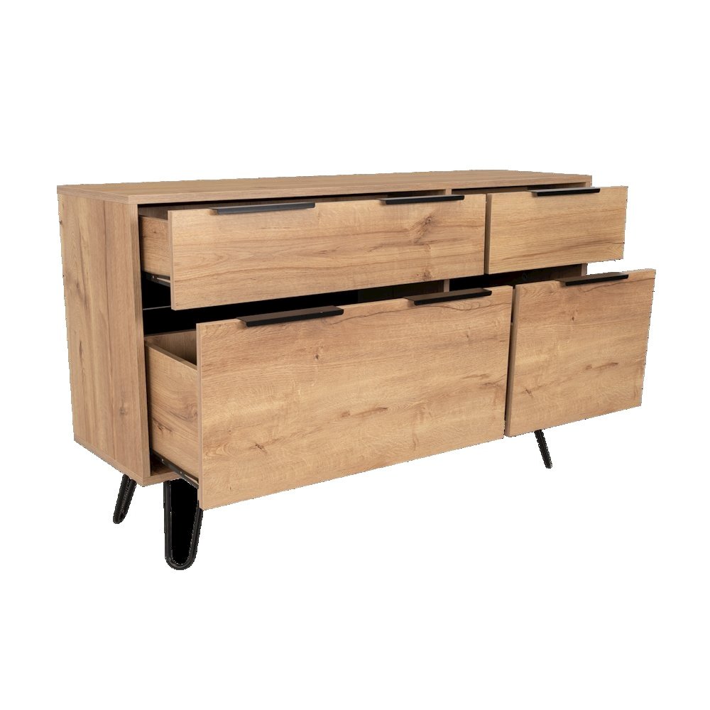 Olimpo 6-Drawer Storage Dresser - Sturdy Engineered Wood, Minimalist Design