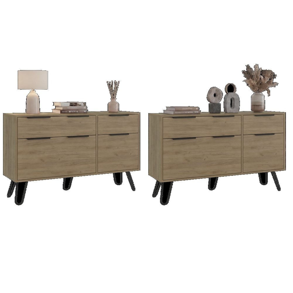Olimpo 6-Drawer Storage Dresser - Sturdy Engineered Wood, Minimalist Design