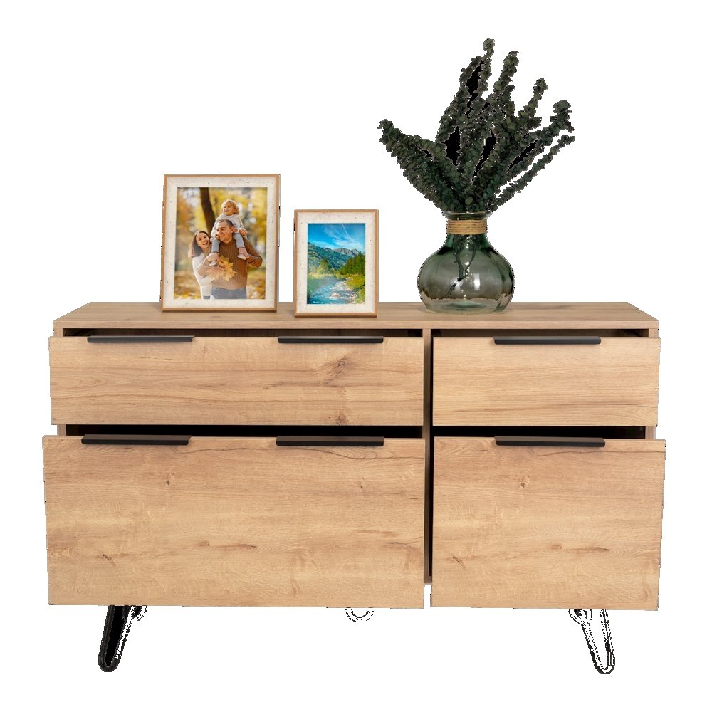 Olimpo 6-Drawer Storage Dresser - Sturdy Engineered Wood, Minimalist Design