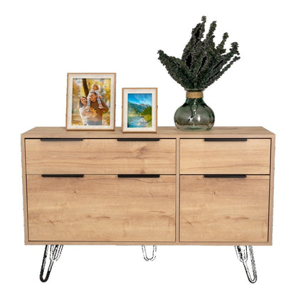 Olimpo 6-Drawer Storage Dresser - Sturdy Engineered Wood, Minimalist Design