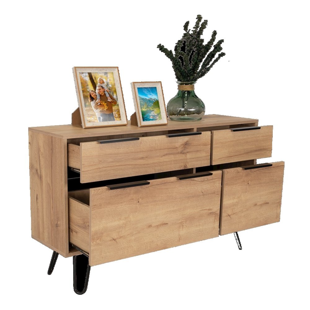 Olimpo 6-Drawer Storage Dresser - Sturdy Engineered Wood, Minimalist Design