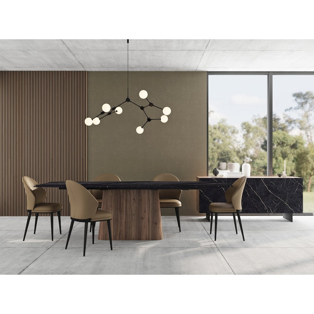 Totem Set Of 2 Dining Chair In Taupe Pu-Leather