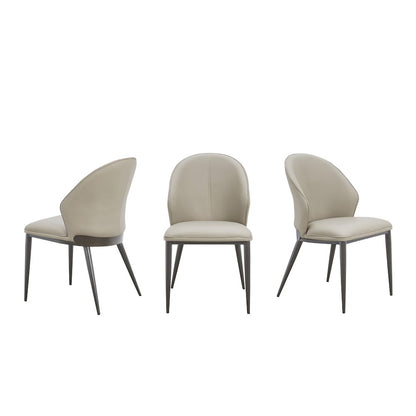 Totem Set Of 2 Dining Chair In Taupe Pu-Leather