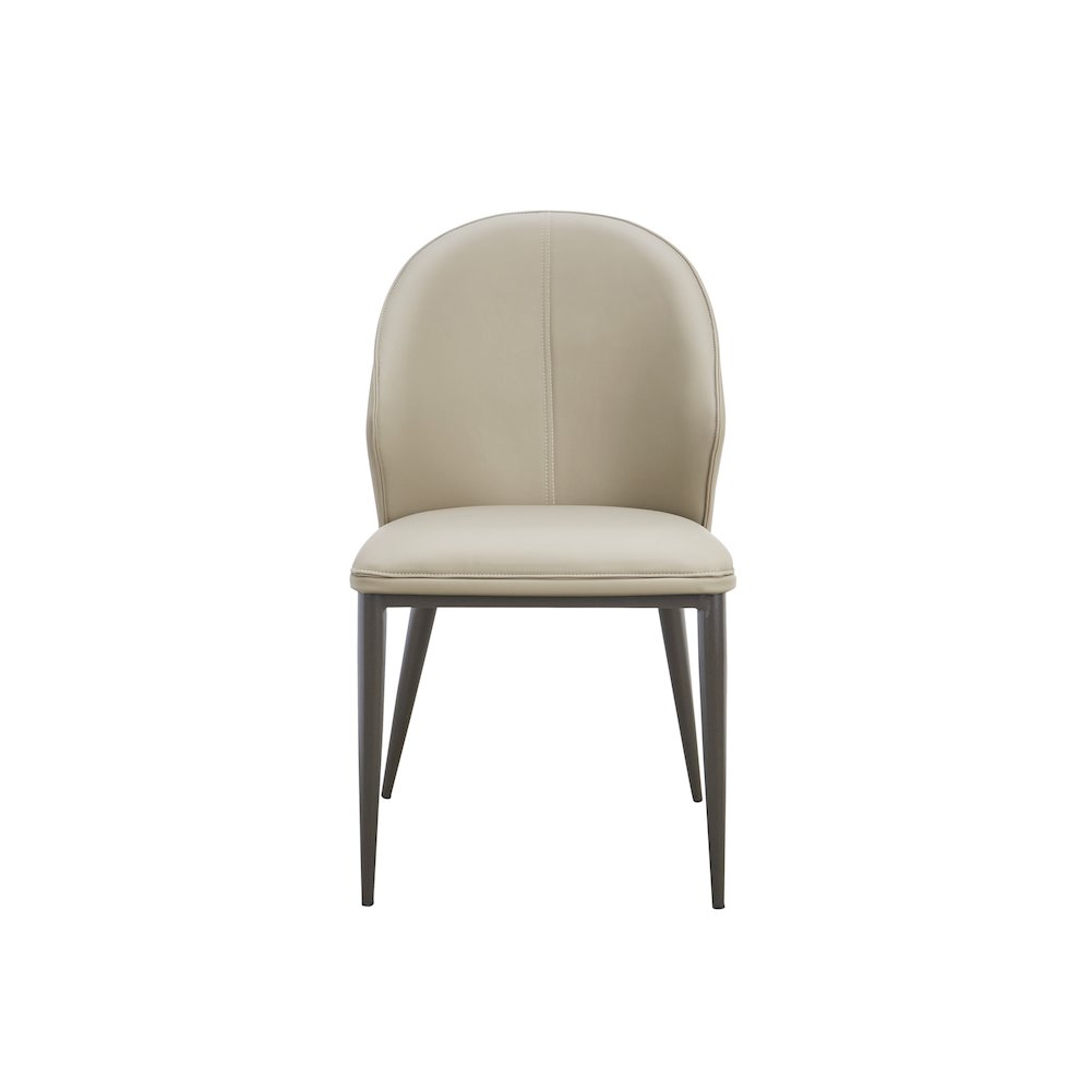 Totem Set Of 2 Dining Chair In Taupe Pu-Leather