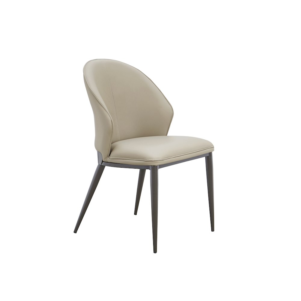 Totem Set Of 2 Dining Chair In Taupe Pu-Leather