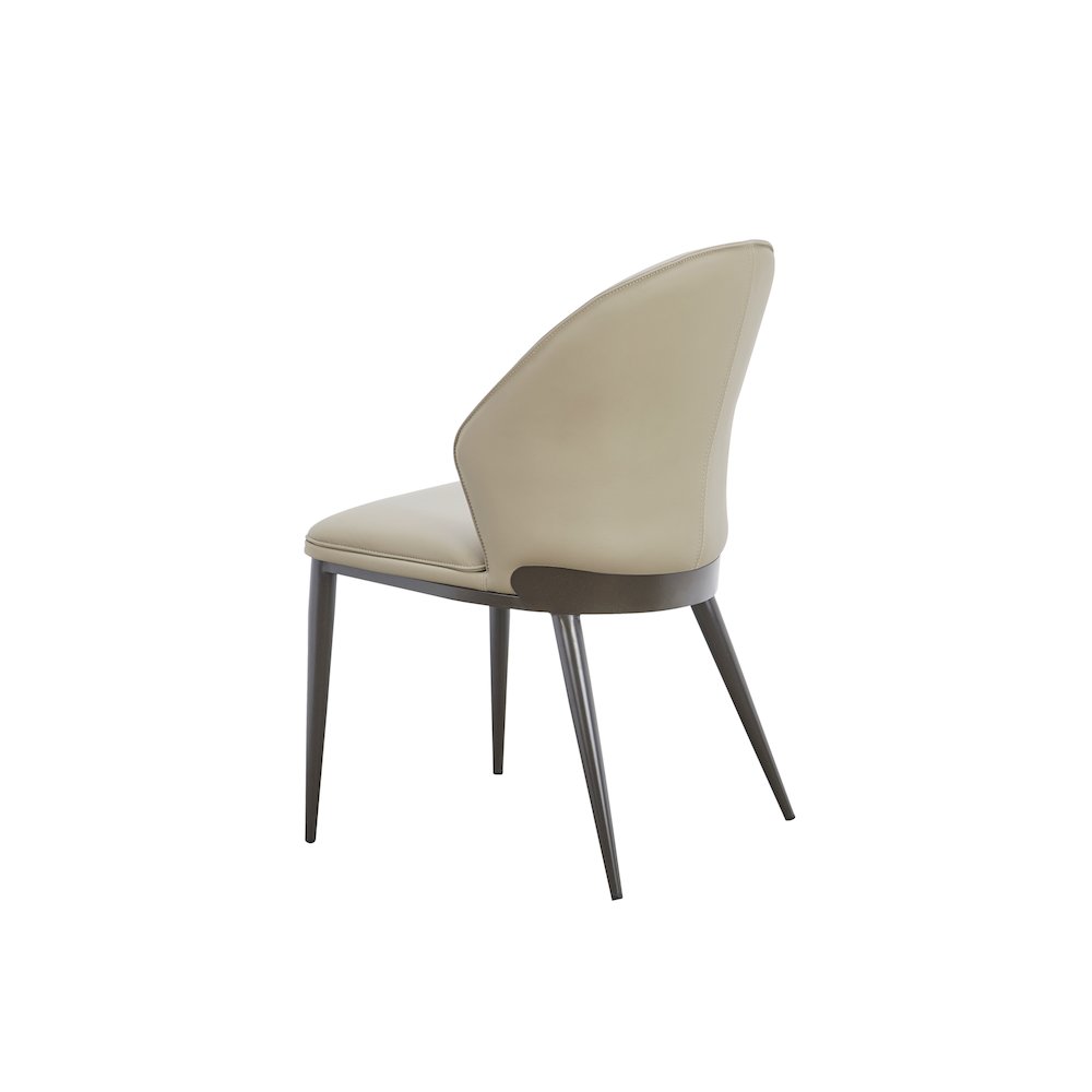 Totem Set Of 2 Dining Chair In Taupe Pu-Leather