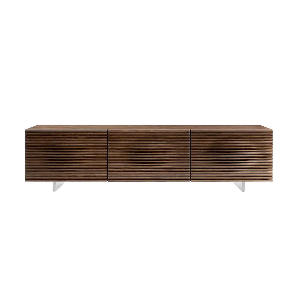 Moon Entertainment Center In Walnut Veneer With Storage