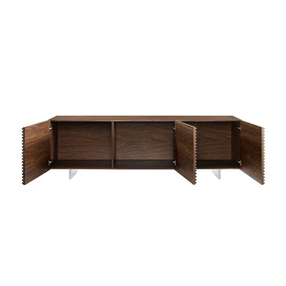 Moon Entertainment Center In Walnut Veneer With Storage