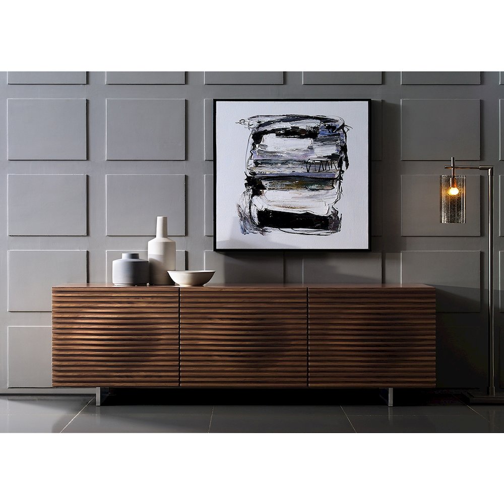 Moon Entertainment Center In Walnut Veneer With Storage