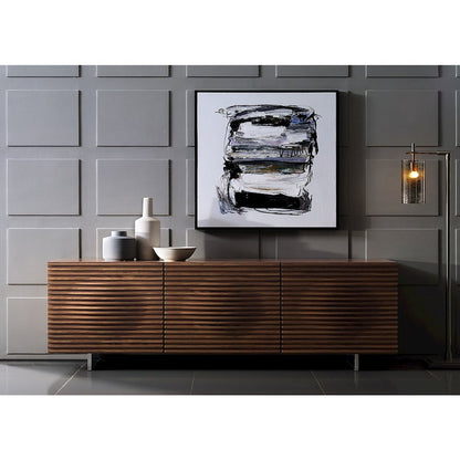 Moon Entertainment Center In Walnut Veneer With Storage