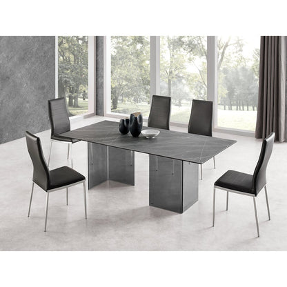 Firenze Set Of 2 Dining Chair In Gray Pu Leather