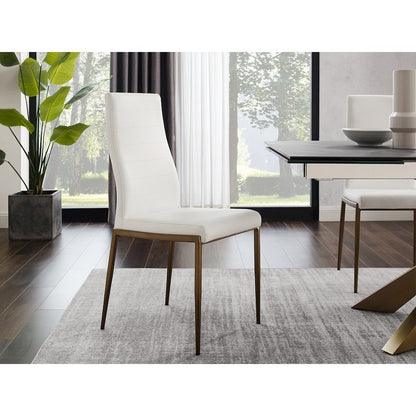 Firenze Set Of 2 Dining Chair In White Pu-Leather