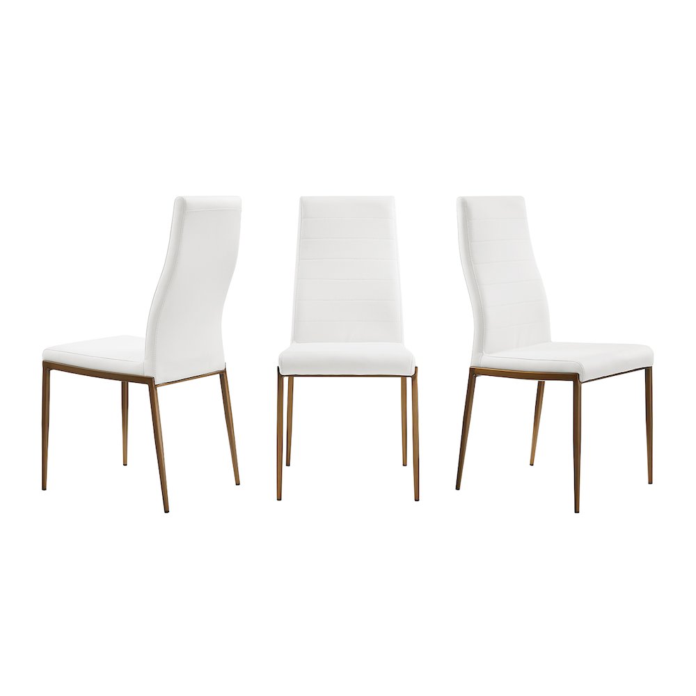 Firenze Set Of 2 Dining Chair In White Pu-Leather