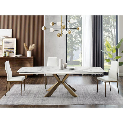 Firenze Set Of 2 Dining Chair In White Pu-Leather