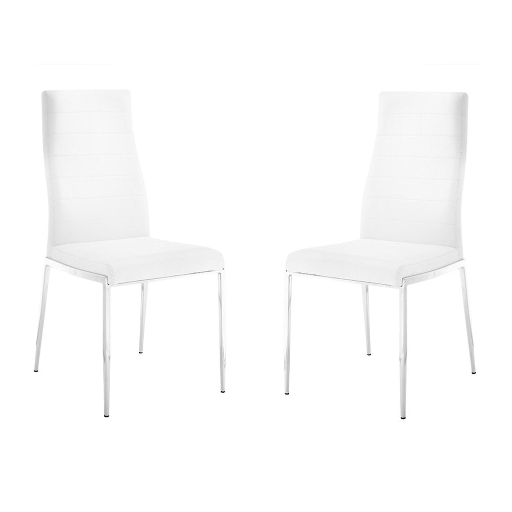 Firenze Set Of 2 Dining Chair In White Pu Leather