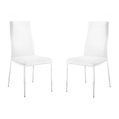Firenze Set Of 2 Dining Chair In White Pu Leather