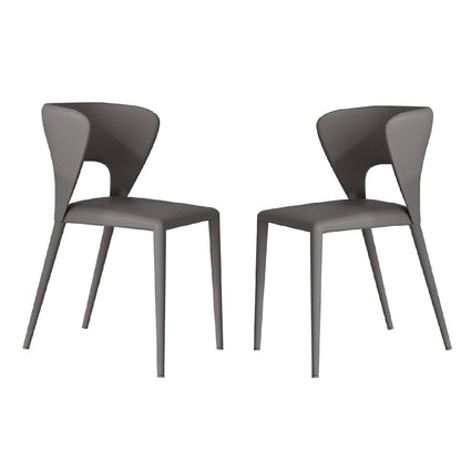 Layla Set Of 2 Dining Chair In Gray Pu-Leather