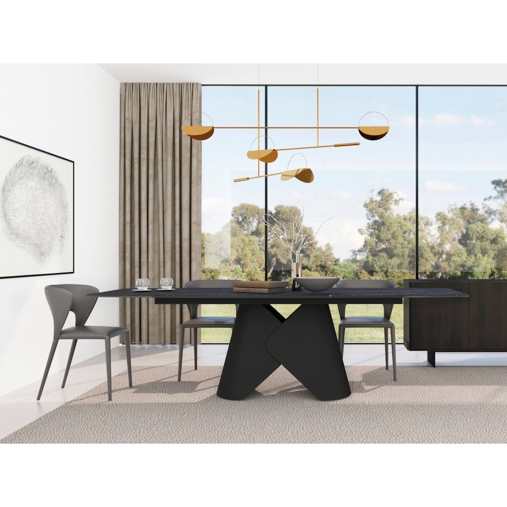 Layla Set Of 2 Dining Chair In Gray Pu-Leather