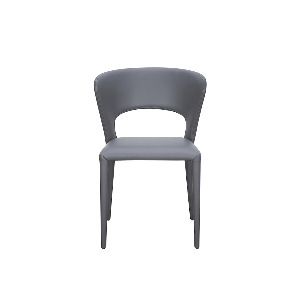 Layla Set Of 2 Dining Chair In Gray Pu-Leather