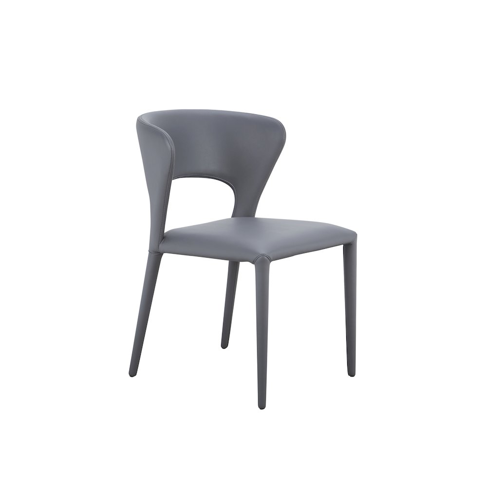 Layla Set Of 2 Dining Chair In Gray Pu-Leather