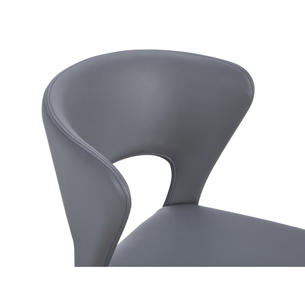 Layla Set Of 2 Dining Chair In Gray Pu-Leather