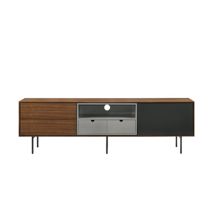 Calico Entertainment Center In Walnut Veneer With Storage