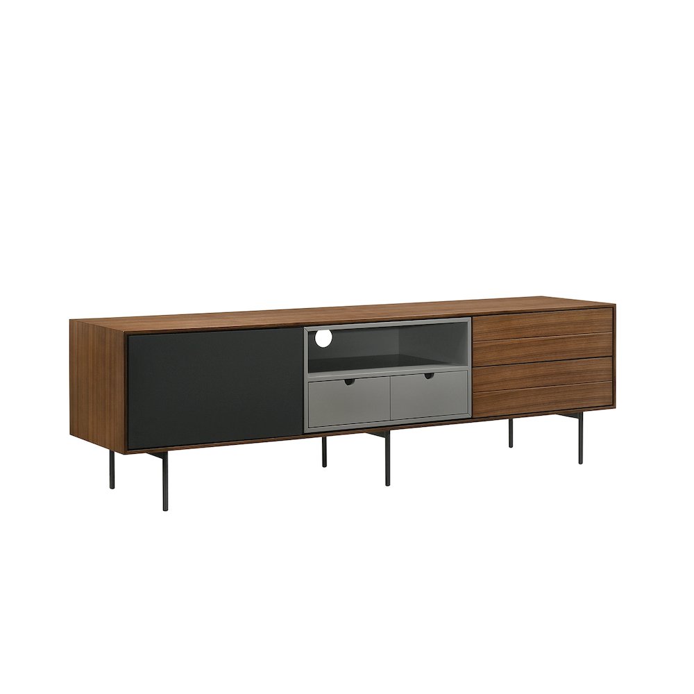 Calico Entertainment Center In Walnut Veneer With Storage