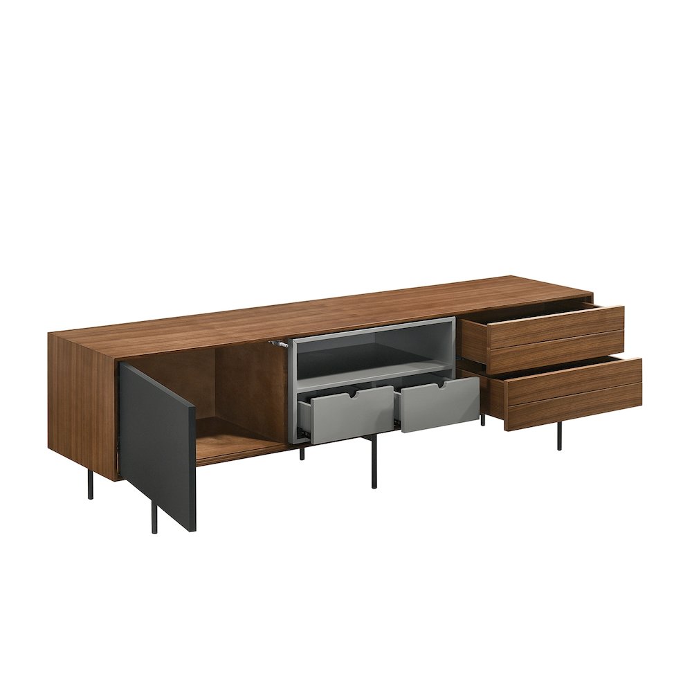 Calico Entertainment Center In Walnut Veneer With Storage
