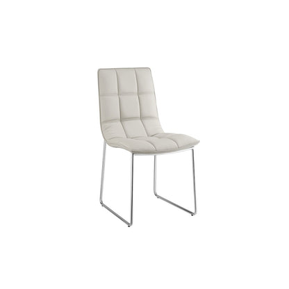 Leandro Set Of 2 Dining Chair In Taupe Pu Leather