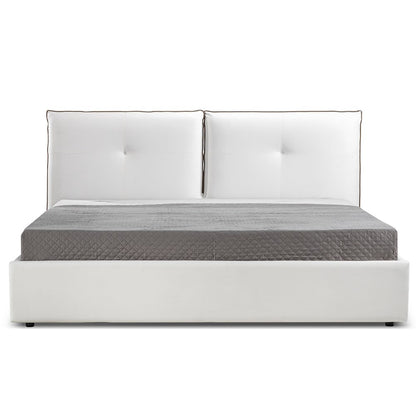 Aria King Storage Bed In White Pu Leather