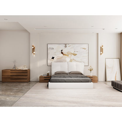 Aria King Storage Bed In White Pu Leather