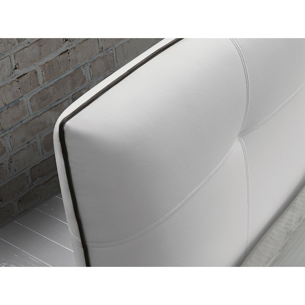 Aria King Storage Bed In White Pu Leather