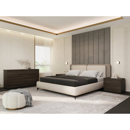 Ayla King Storage Bed In Taupe Linen Fabric