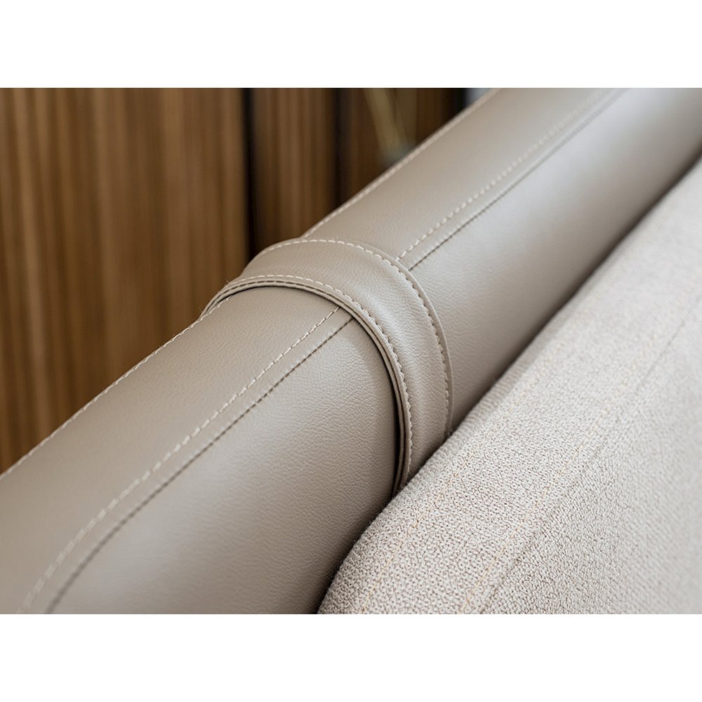 Ayla King Storage Bed In Taupe Linen Fabric