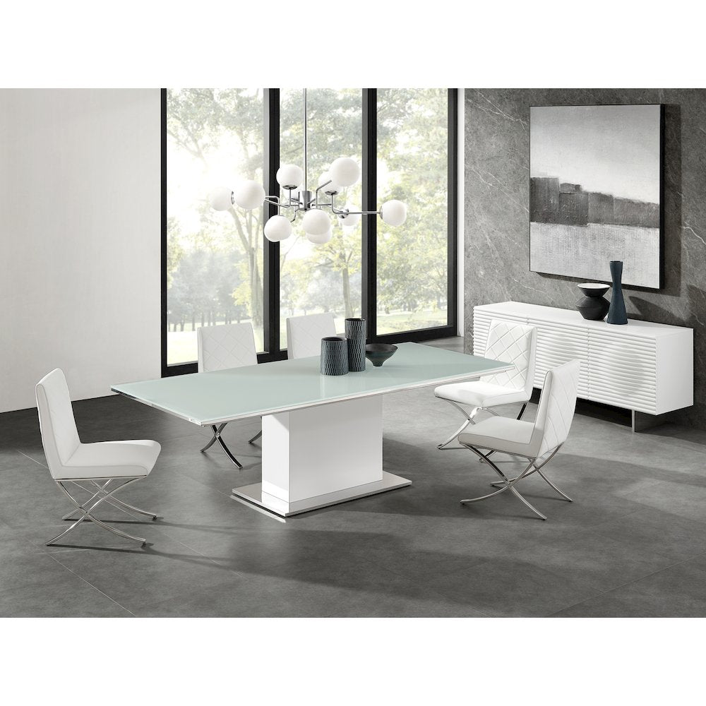 Bianca Dining Table With White Base And White Top