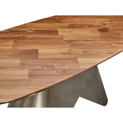 Rocco Dining Table With Bronze Base And Walnut Top