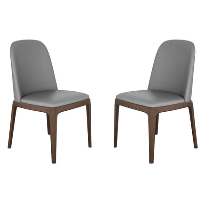 Eric Set Of 2 Dining Chair In Gray Pu-Leather