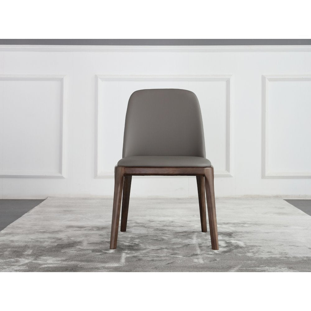 Eric Set Of 2 Dining Chair In Gray Pu-Leather