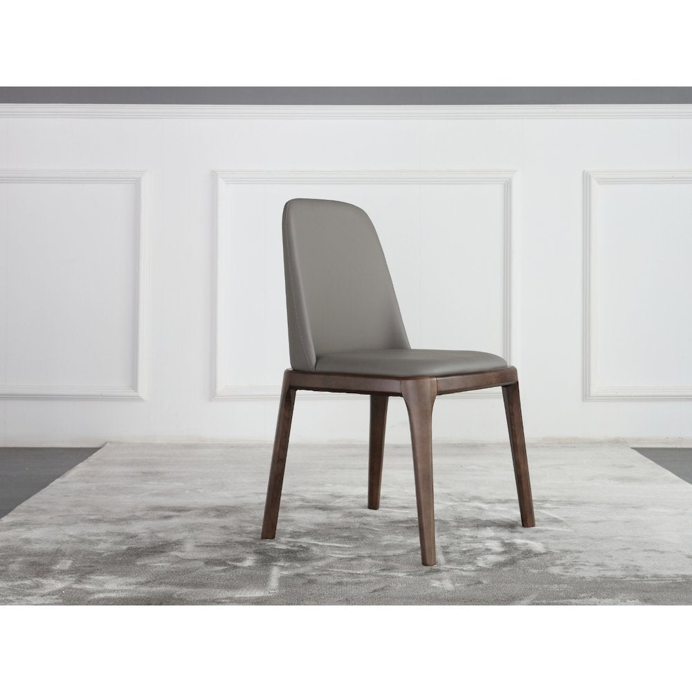 Eric Set Of 2 Dining Chair In Gray Pu-Leather