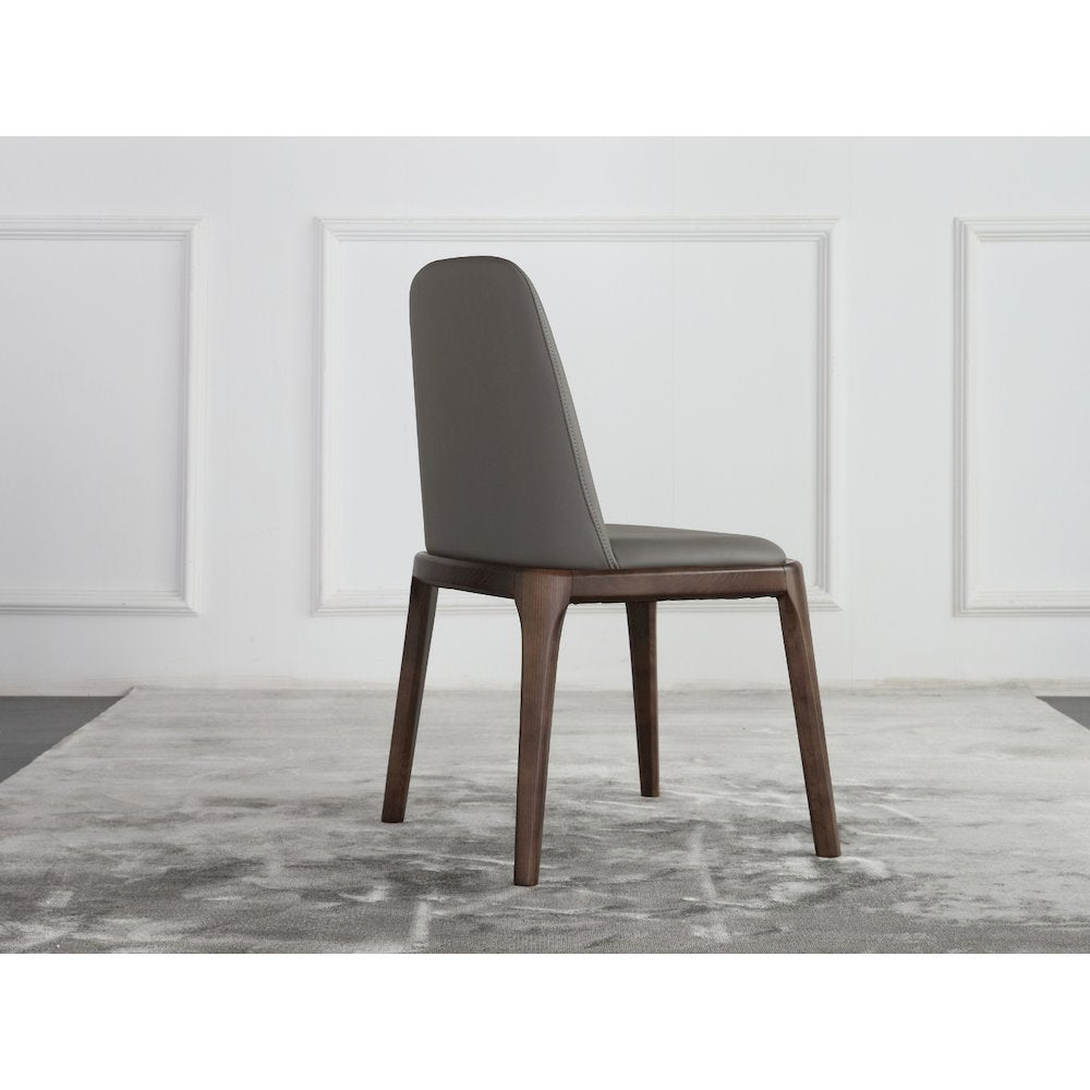 Eric Set Of 2 Dining Chair In Gray Pu-Leather