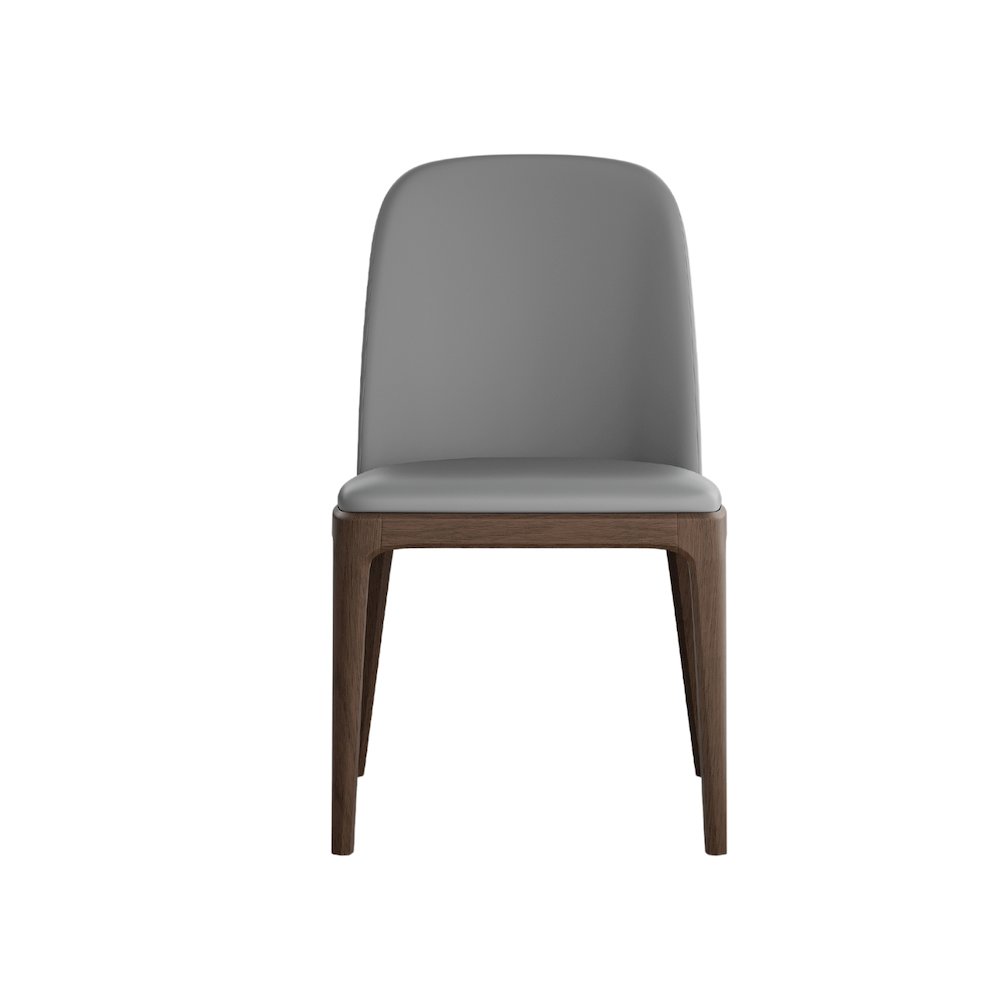 Eric Set Of 2 Dining Chair In Gray Pu-Leather