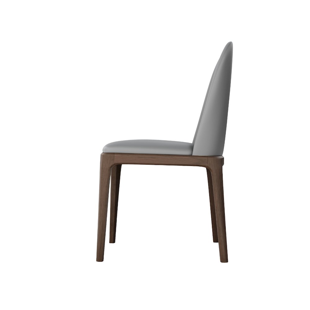 Eric Set Of 2 Dining Chair In Gray Pu-Leather