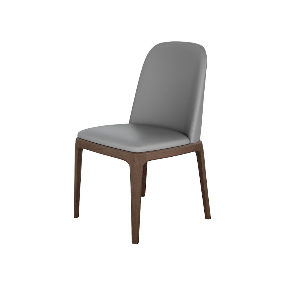 Eric Set Of 2 Dining Chair In Gray Pu-Leather