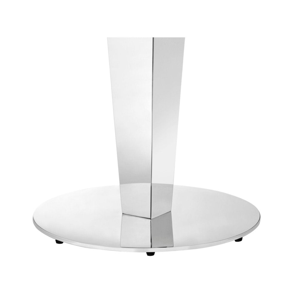 Enzo 39 In Round Counter Table In Silver Rain Drops Glass