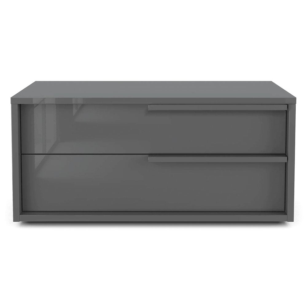 Alessio Set 2 nightstand in dark gray high gloss