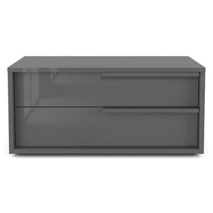 Alessio Set 2 nightstand in dark gray high gloss