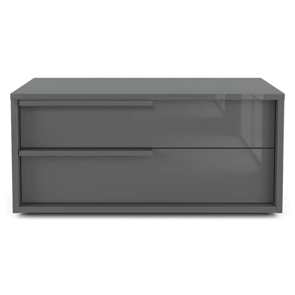 Alessio Set 2 nightstand in dark gray high gloss