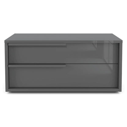 Alessio Set 2 nightstand in dark gray high gloss