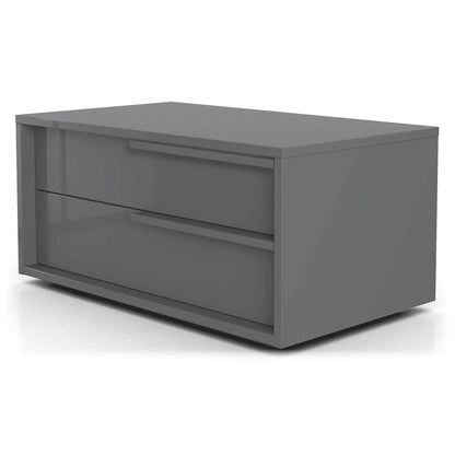 Alessio Set 2 nightstand in dark gray high gloss